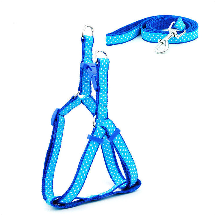 Explore the Pet Polka Dot Chest Harness Leash Strap