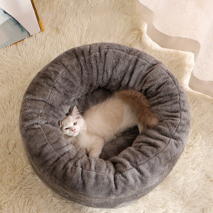 Ultimate Comfort for Your Furry Friends: The Pet Plush Donut Bed